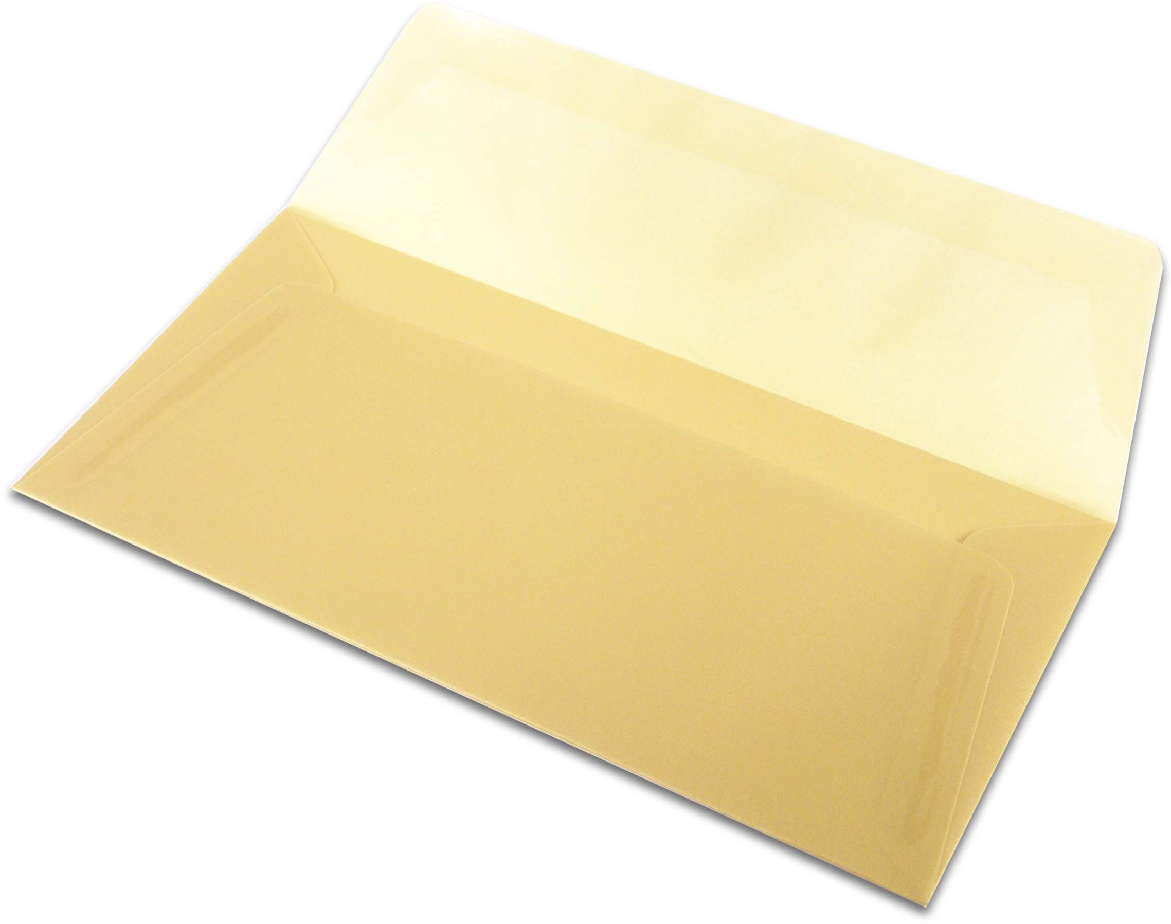 Briefumschläge DL 110x220 mm Nassklebend Transparent Gold 100 g/qm