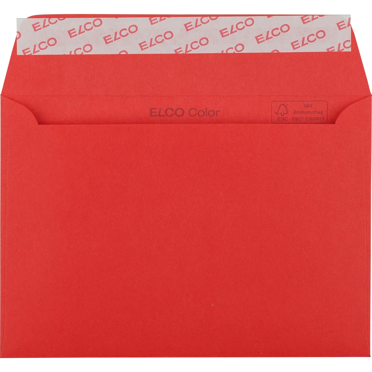 Elco Color Briefumschlag DIN C6 - intensivrot - offen