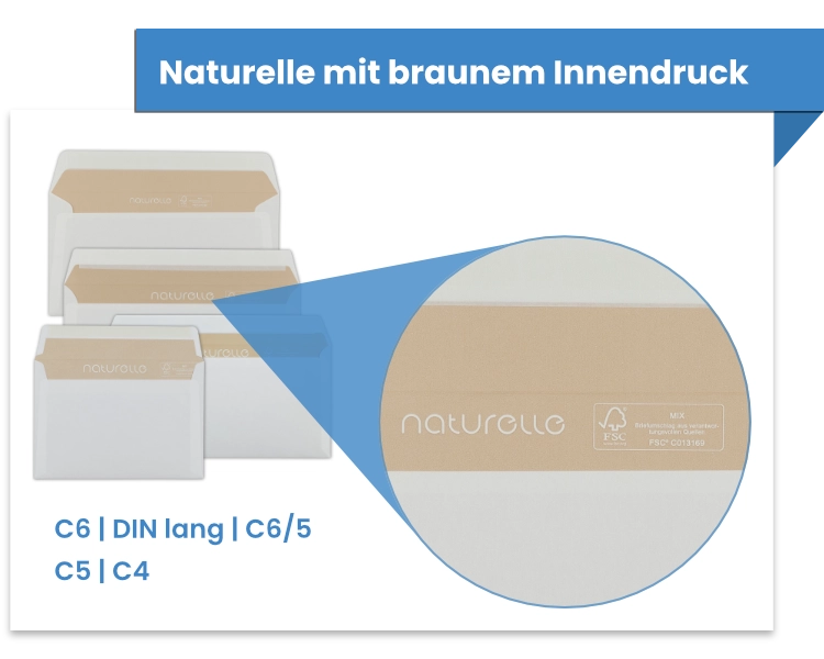 Naturelle Briefumschläge mit Innendruck